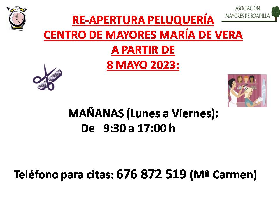 RE-APERTURA PELUQUER�A EN MAR�A DE VERA (8 MAYO 2023)